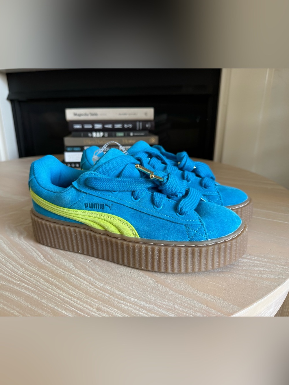 Puma X Fenty|Creeper sneakers in Blue Surf Suede chunky Platform Sneakers•••NWT